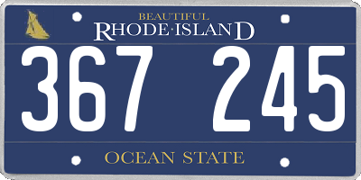 RI license plate 367245