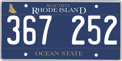 RI license plate 367252