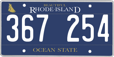 RI license plate 367254