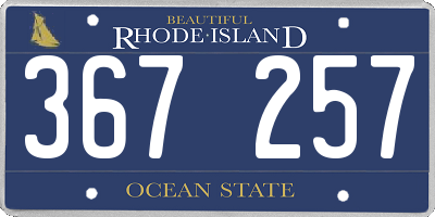 RI license plate 367257