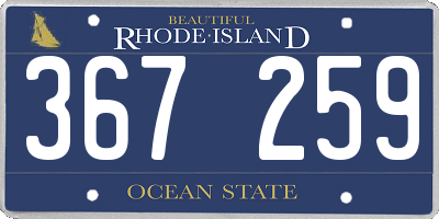 RI license plate 367259