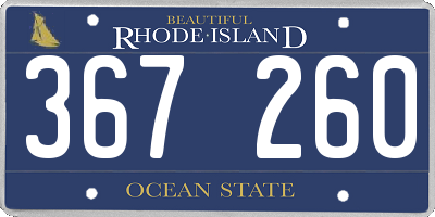 RI license plate 367260