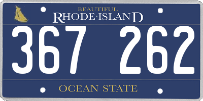 RI license plate 367262