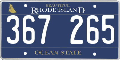 RI license plate 367265