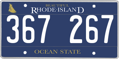 RI license plate 367267