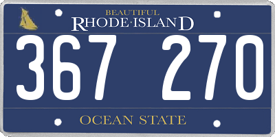 RI license plate 367270