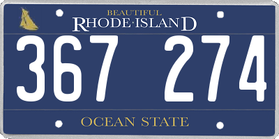 RI license plate 367274