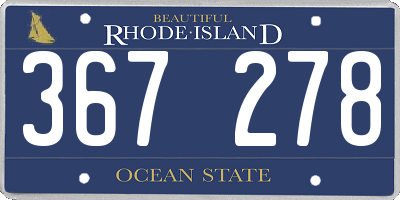 RI license plate 367278