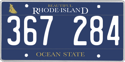 RI license plate 367284