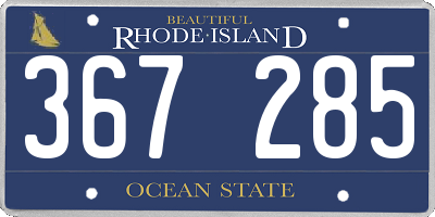 RI license plate 367285