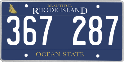 RI license plate 367287