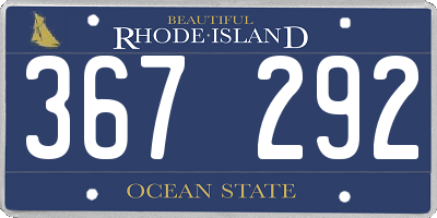 RI license plate 367292
