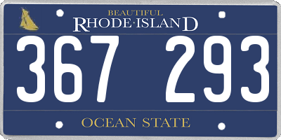 RI license plate 367293