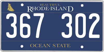 RI license plate 367302
