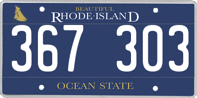 RI license plate 367303