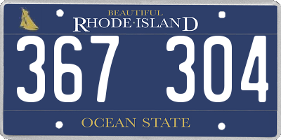 RI license plate 367304