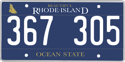 RI license plate 367305