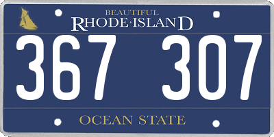 RI license plate 367307