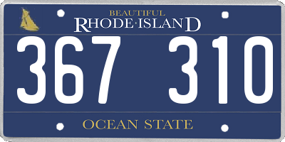 RI license plate 367310