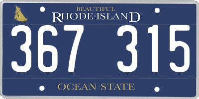 RI license plate 367315