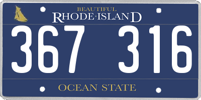 RI license plate 367316