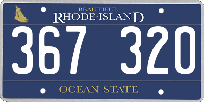 RI license plate 367320