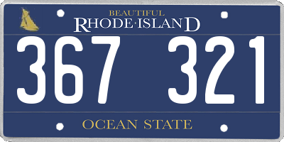 RI license plate 367321
