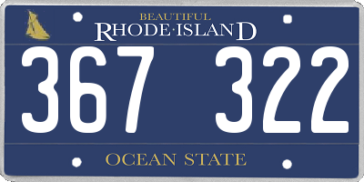 RI license plate 367322