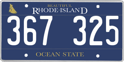 RI license plate 367325