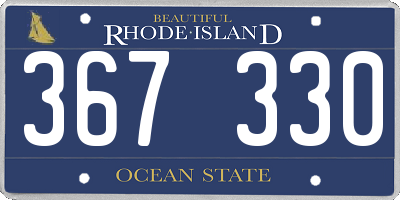 RI license plate 367330