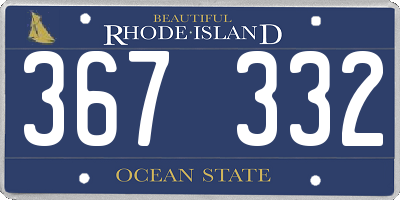 RI license plate 367332