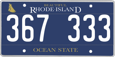 RI license plate 367333