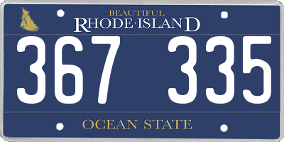RI license plate 367335