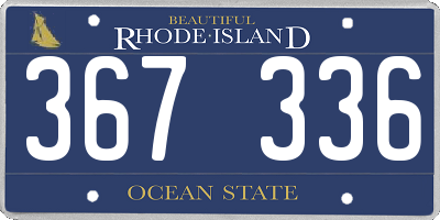 RI license plate 367336