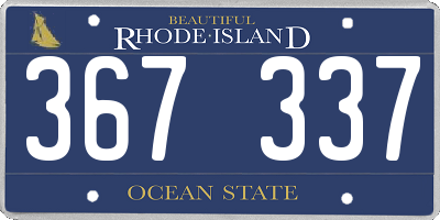 RI license plate 367337