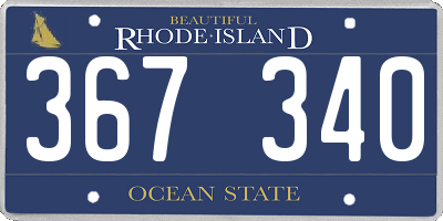 RI license plate 367340