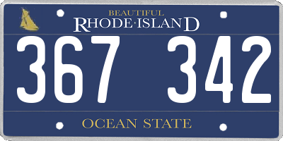 RI license plate 367342