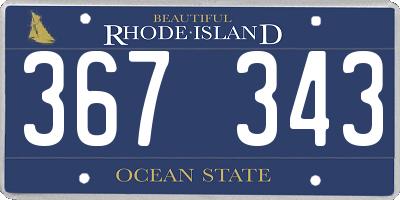 RI license plate 367343