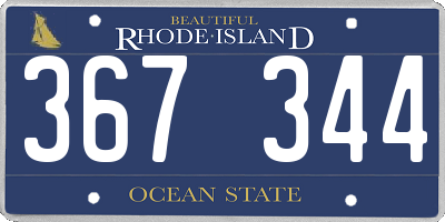RI license plate 367344