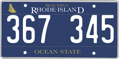 RI license plate 367345