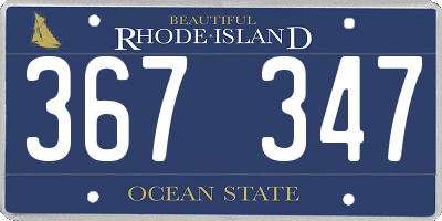 RI license plate 367347