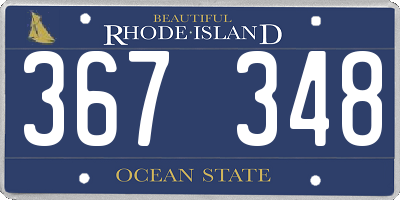 RI license plate 367348
