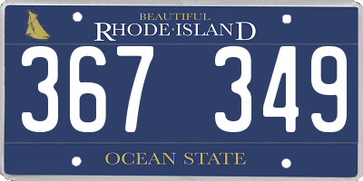 RI license plate 367349
