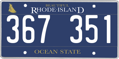 RI license plate 367351