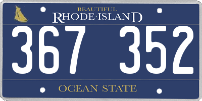 RI license plate 367352