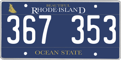 RI license plate 367353