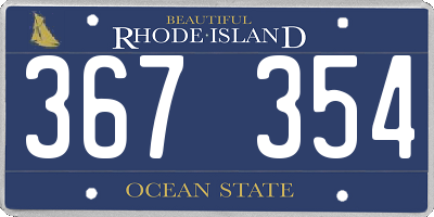 RI license plate 367354