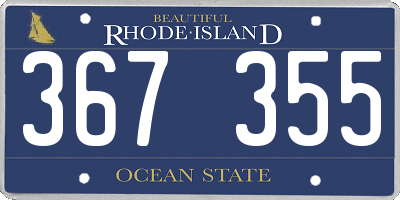 RI license plate 367355