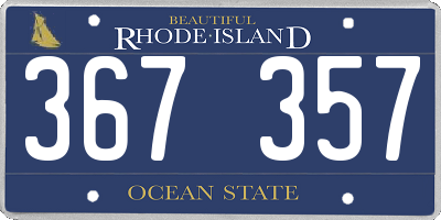 RI license plate 367357