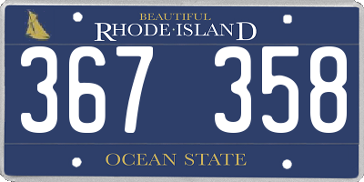 RI license plate 367358